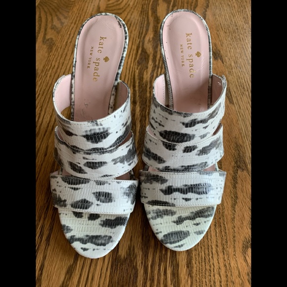 Kate Spade Snakeskin Print Mule Heals - Picture 3 of 7